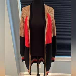 One Grey Day Colorblock Open Front Cardigan